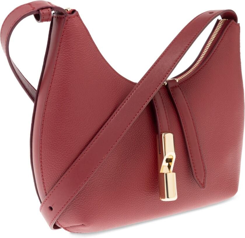 Furla leren schoudertas Goccia S donkerrood - Foto 4