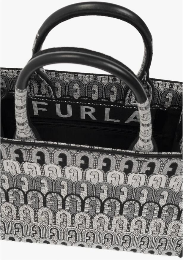Furla Grijze Shopper van Gerecycled Stof met All-Over Logo Motief Grijs Dames - Foto 5