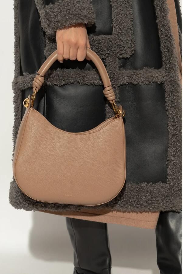 Furla Kameel Schoudertas met Gouden Rits Brown Dames - Foto 9