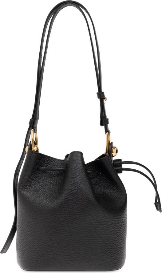 Furla Zwarte Mini Bucket Tas met Sfera Hardware Black Dames
