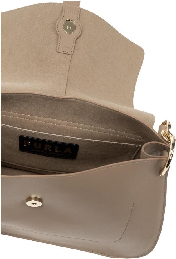 Furla Elegante Gebogen Lijnen Leren Tas Beige Dames - Foto 5