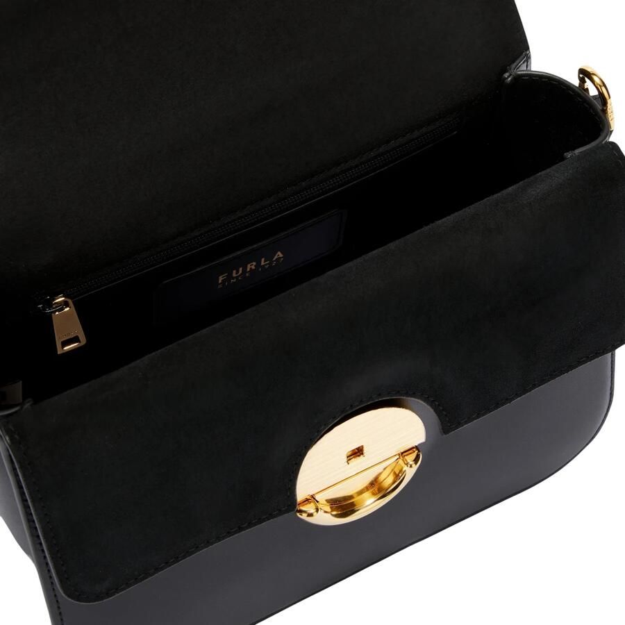 Furla Zwarte Schoudertas met Gouden Bol Black Dames - Foto 2