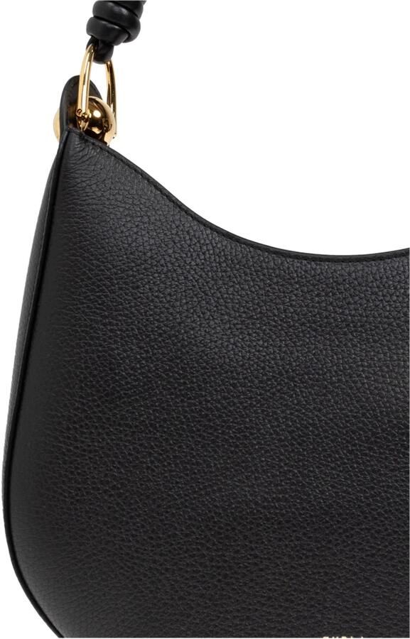 Furla Zwarte leren schoudertas met gouden rits Black Dames - Foto 7