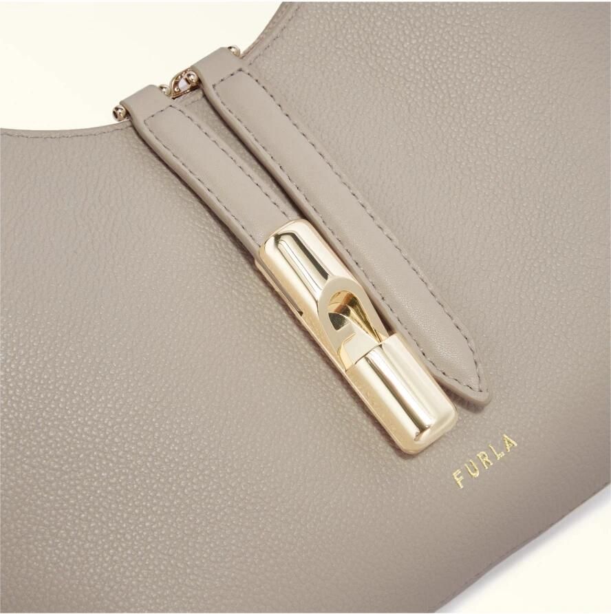 Furla Beige Leren Handtas met Korrelige Textuur White Dames - Foto 5