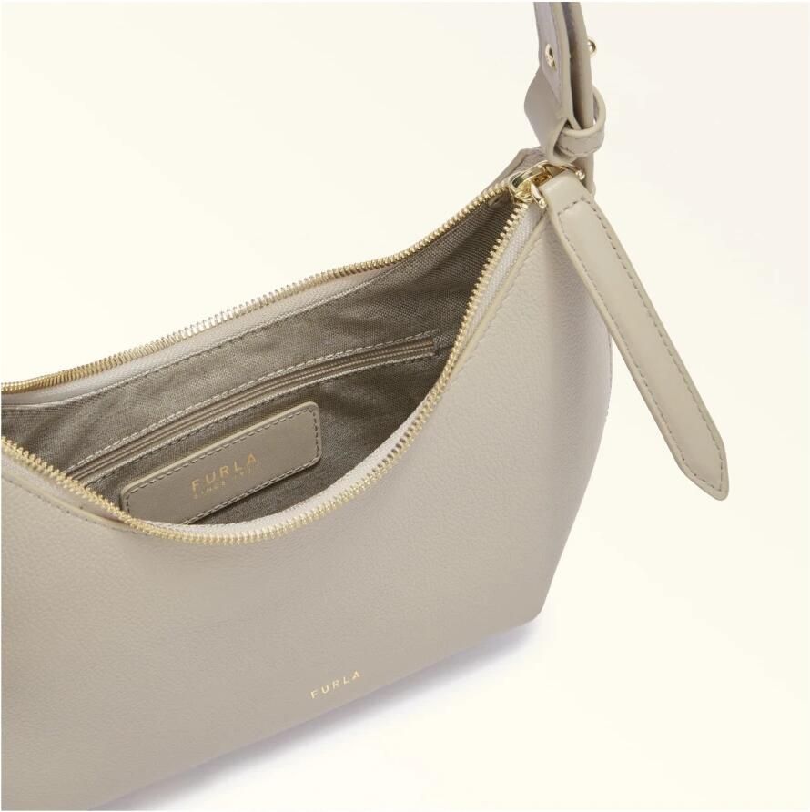 Furla Beige Leren Handtas met Korrelige Textuur White Dames - Foto 4