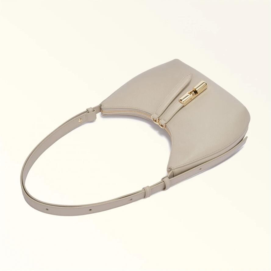 Furla Beige Leren Handtas met Korrelige Textuur White Dames - Foto 6