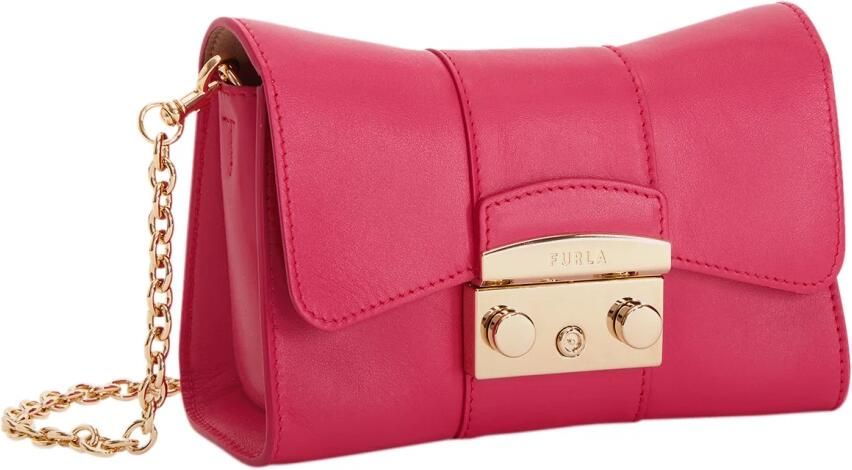 Furla Roze Leren Schoudertas met Afneembare Kettingriem Pink Dames - Foto 6