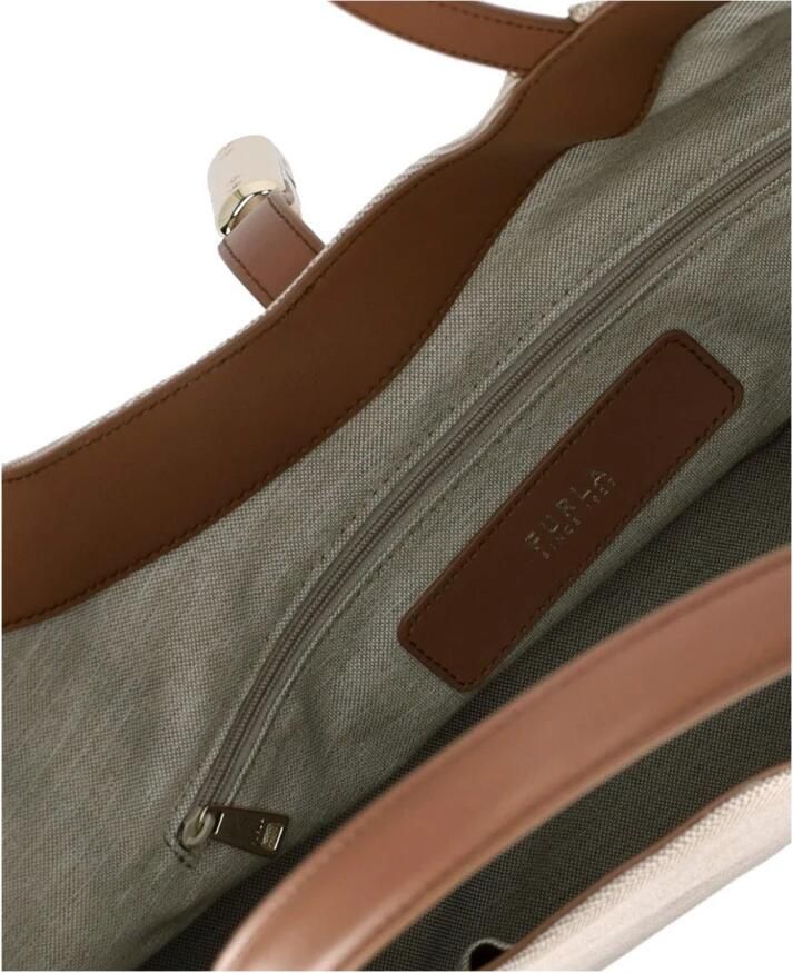 Furla XL Hobo Natuurlijke Brandy Schoudertas Beige Dames - Foto 4