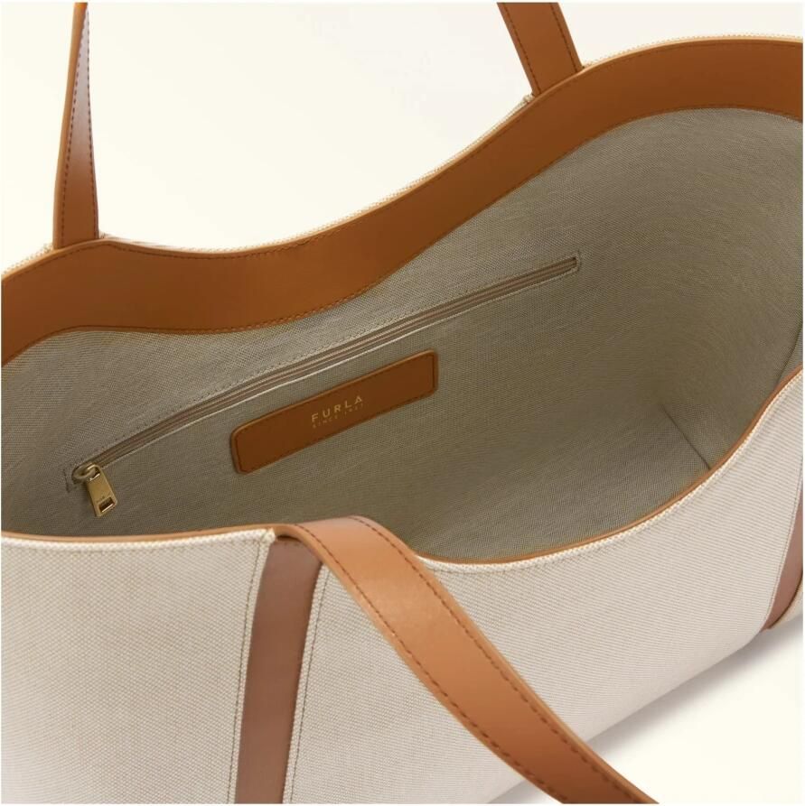 Furla XL Hobo Natuurlijke Brandy Schoudertas Beige Dames