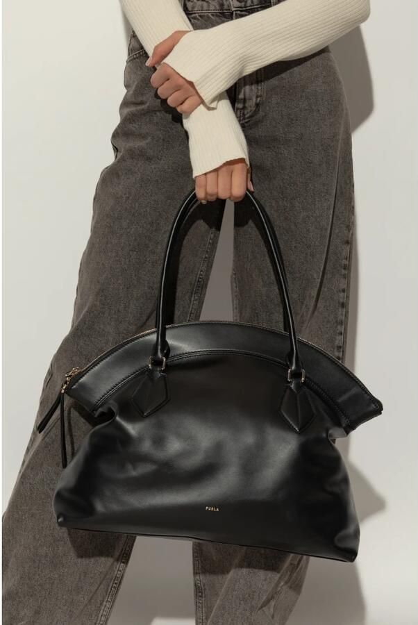 Furla Zwarte Erica Handtas met Architectonisch Ontwerp Black Dames - Foto 6