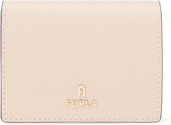 Furla Leren portemonnee met logo Beige Dames
