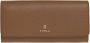 Furla Gegrainde Leren Continental Wallet XL Bruin Dames - Thumbnail 1