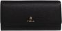 Furla Continental Portemonnee van Korrelig Leer met Meerdere Compartimenten Zwart Dames - Thumbnail 1