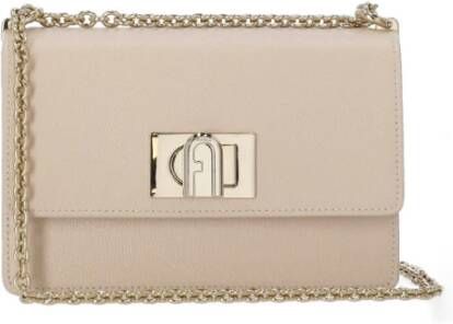 Furla Roze Schoudertas van Pebble Leer Roze Dames