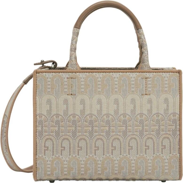 Furla Totes Opportunity S Tote Tessuto Jacquard Ricicl in beige