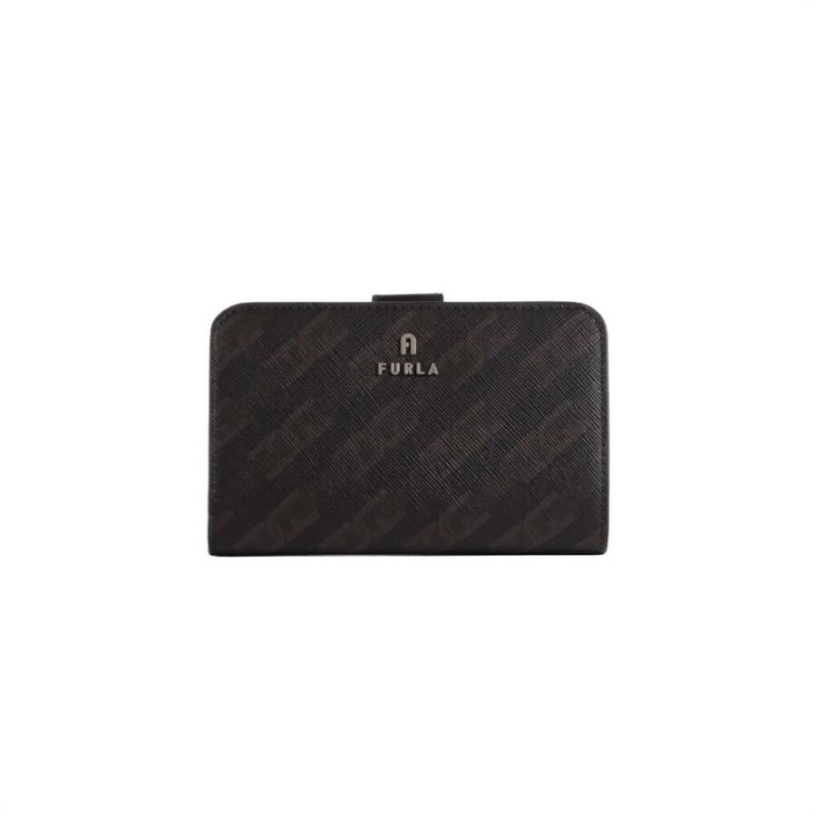 Furla Compacte portemonnee met Arch Chain Print Brown Dames