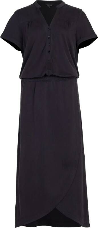G-maxx Nineke Jurk 23Zqg12-001 Comfortabele en Stijlvolle Maxi Jurk Black Dames