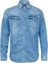 G-Star RAW Unisex 3301 Slim Shirt Midden blauw Heren - Thumbnail 2