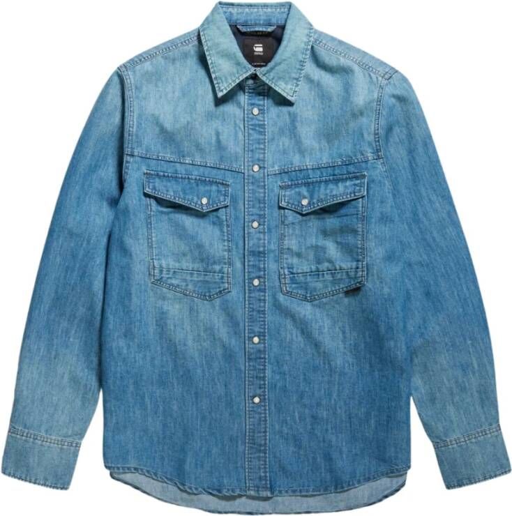 G-Star Raw Overhemd Lange Mouw D23006 D303 DAKOTA SHIRT-B890 FADED CADET BLUE