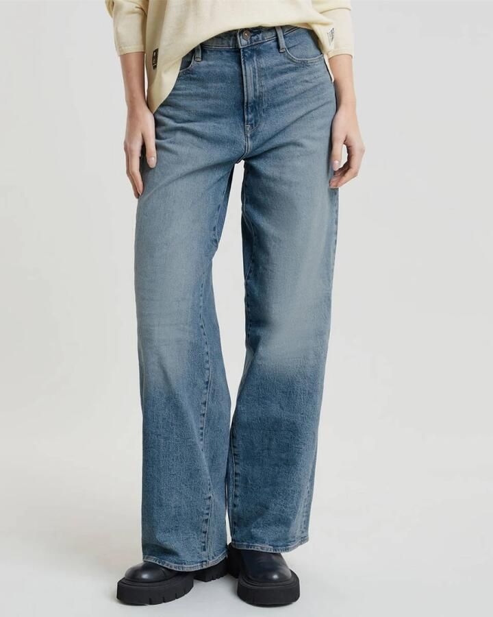 G-Star RAW Deck Ultra High Wide Leg Wmn high waist wide leg jeans dark blue denim - Foto 10