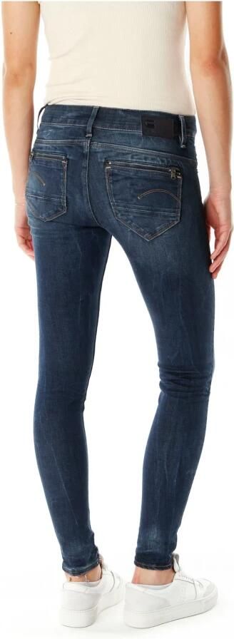G-Star RAW Midge Zip Mid-Waist Skinny Jeans Donkerblauw Dames - Foto 4