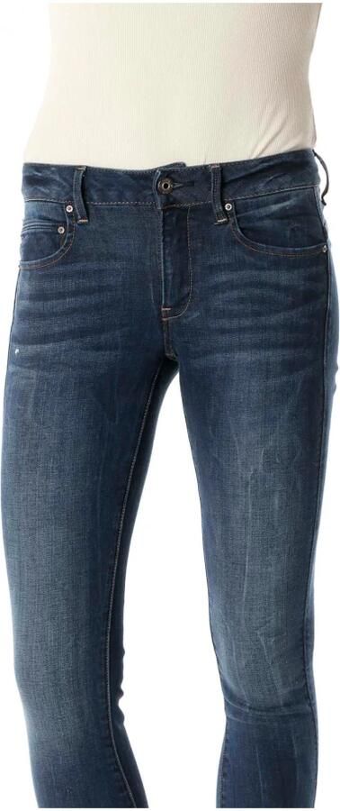 G-Star RAW Midge Zip Mid-Waist Skinny Jeans Donkerblauw Dames - Foto 3