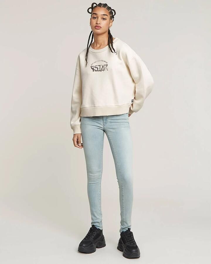 G-Star Logo Loose Sweater voor Vrouwen White Dames - Foto 9