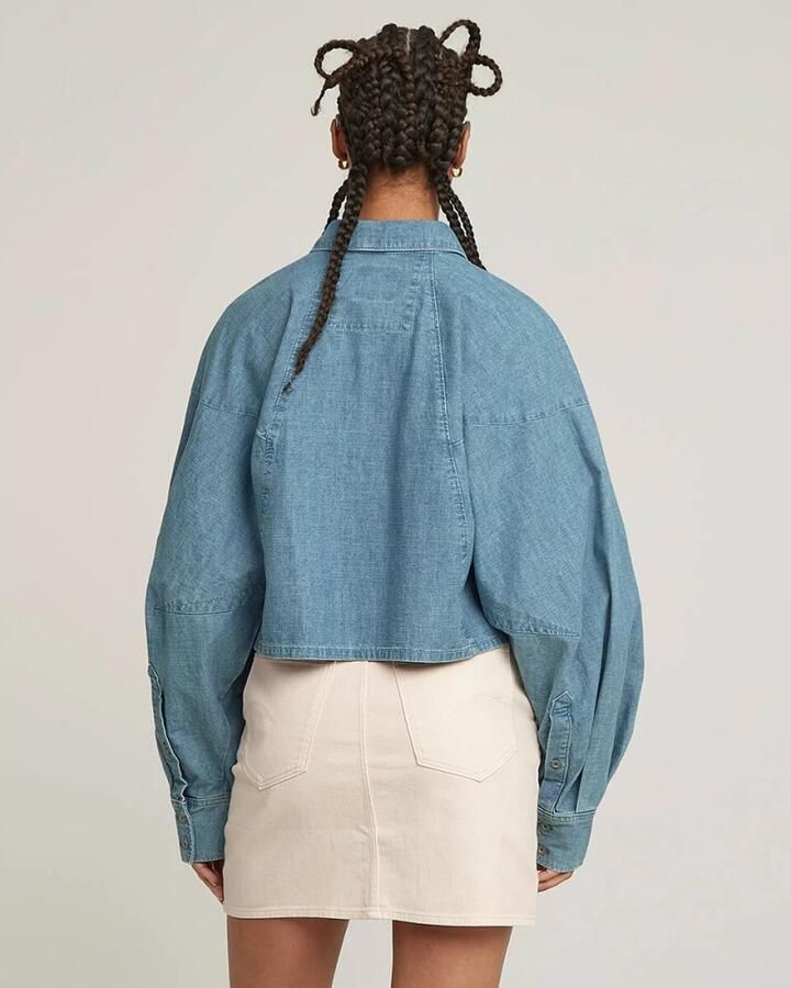 G-Star Macro Balloon Shirt Lange Mouw Blue Dames - Foto 2