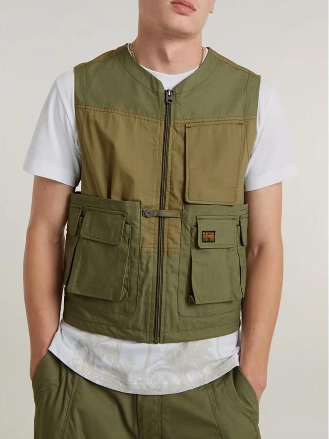 G-Star Mouwloos jack met klittenbandzakken Green Heren - Foto 2