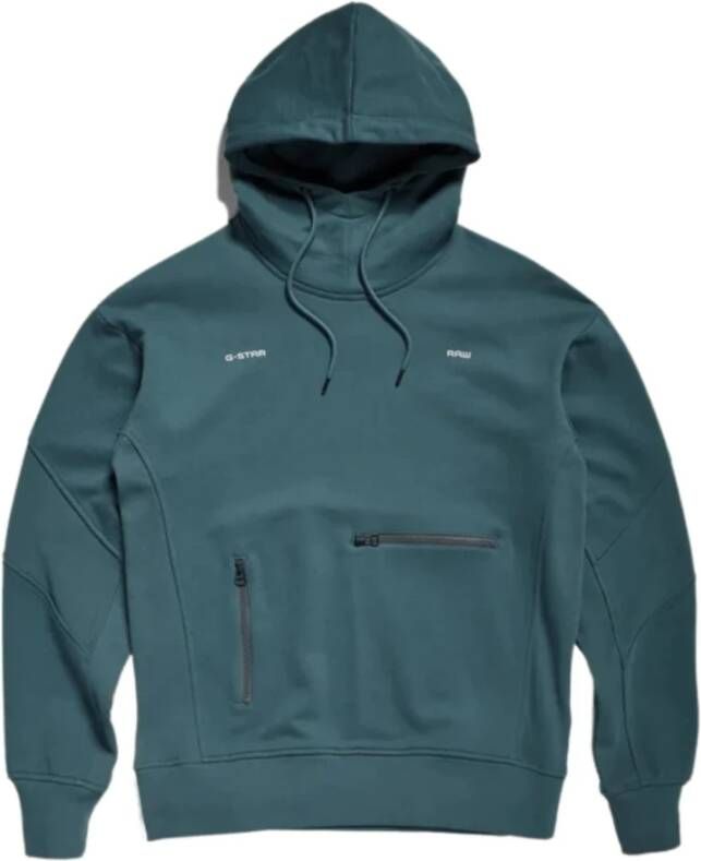 G-Star Geribbelde Moto Hoodie met Ritssluiting Zakken Green Heren