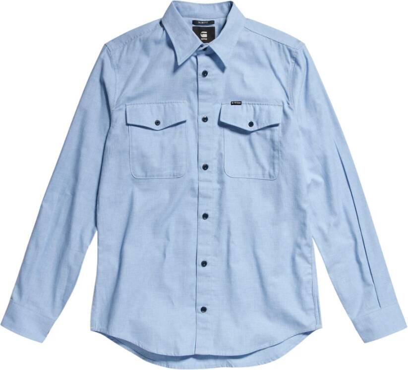 G-Star Overhemd- GS Marine Slim FIT Overhemd L S Blauw Heren