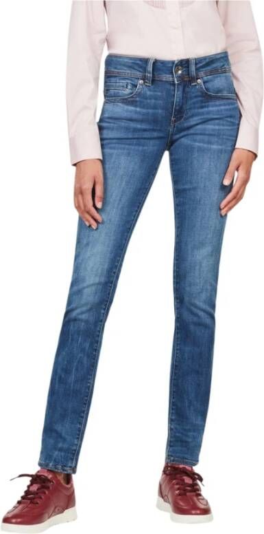G-Star Slim-fit Jeans Blauw Dames