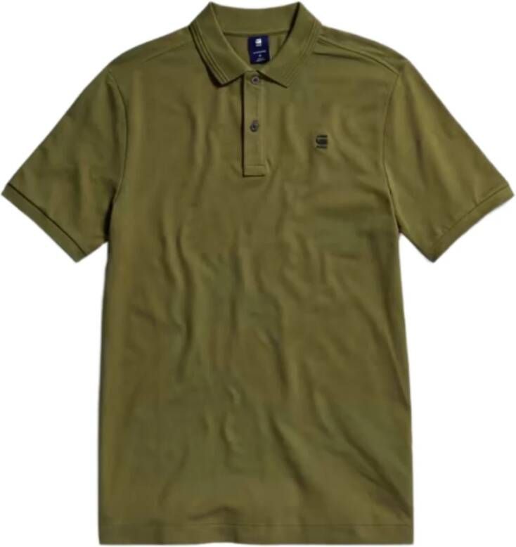 G-Star Slim Fit Polo met Geribbelde Kraag en Manchetten Groen Heren