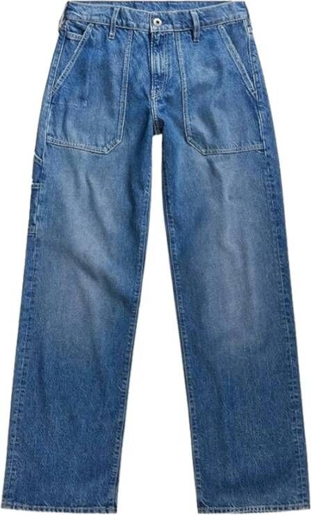 G-Star RAW Judee Carpenter Low Waist Loose Jeans Midden blauw Dames