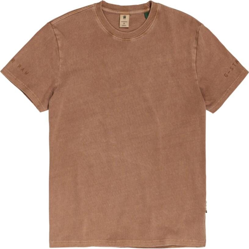 G-Star T-Shirt- GS Pigment DYE R-N S S Bruin Heren