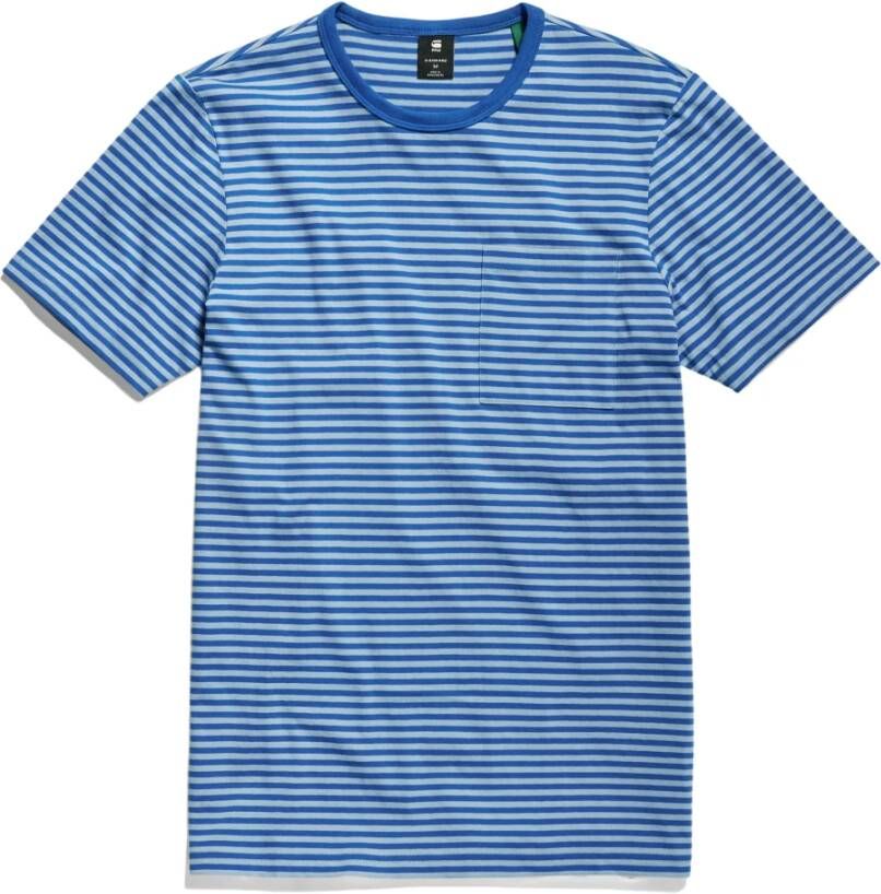G-Star T-shirt-gs streep slanke r-n s s jersey Blauw Heren
