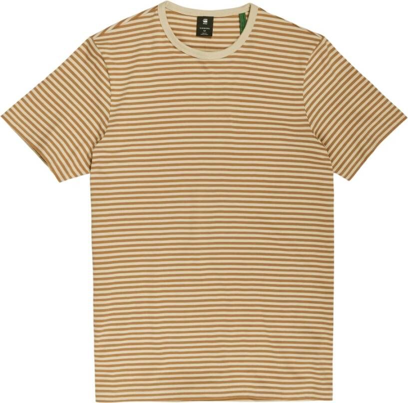 G-Star T-Shirt- GS Stripe Slim FIT S S R-N Bruin Heren