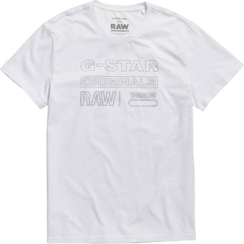 G-Star Biologisch Katoenen Heren T-Shirt White Heren