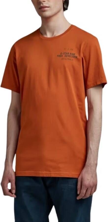 G-Star T-shirts Oranje Heren