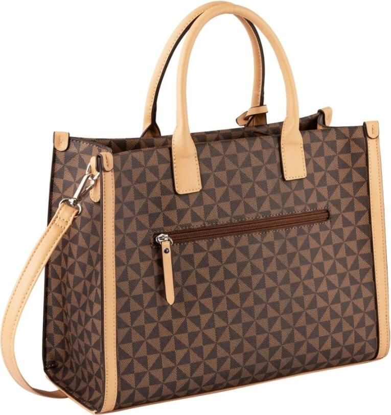 Gabor Shopper Barina met bijzondere grafische all-over print en glad leerlook details