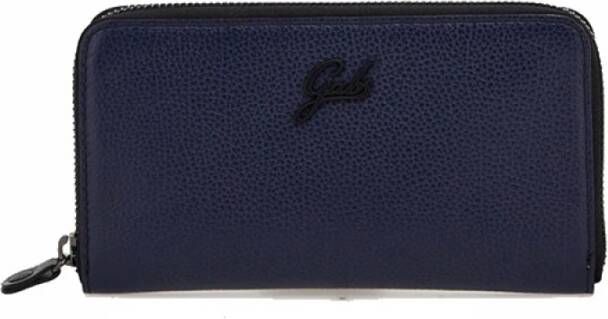 Gabs Blauwe Leren Portemonnee met Rits- en Knoopsluiting Blauw Dames