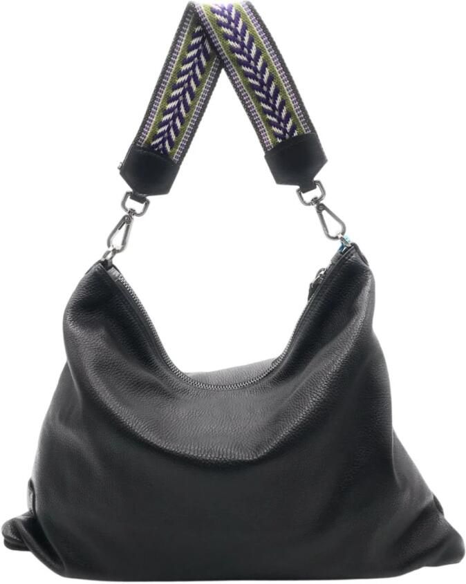 Gabs Leren schoudertas met ritssluiting Black Dames