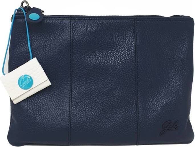 Gabs Verstelbare leren schoudertas met binnenzak Blauw Dames