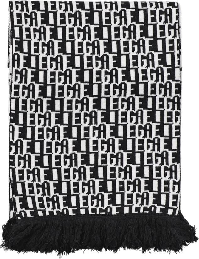 Gaëlle Paris Gebreide Sjaal met Jacquard Logo Black Dames