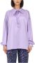 Gaëlle Paris Satijnen blouse met strik Purple Dames - Thumbnail 3