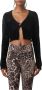 Gaëlle Paris Zwarte Logo Knoop Crop Cardigan Zwart Dames - Thumbnail 5