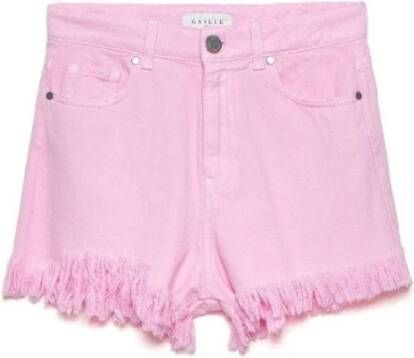 Gaëlle Paris Dames Fringed Logo Shorts Pink Dames
