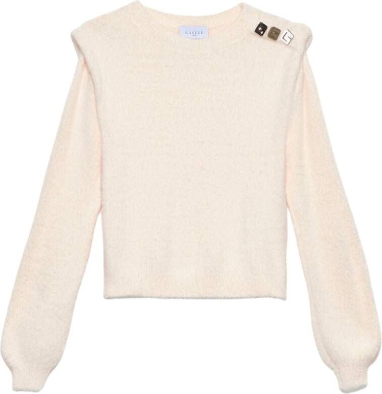 Gaëlle Paris Dames Ronde Hals Gebreide Trui Beige Dames