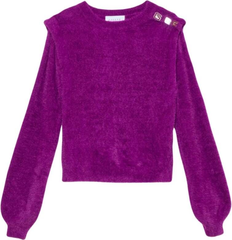Gaëlle Paris Dames Ronde Hals Gebreide Trui Purple Dames