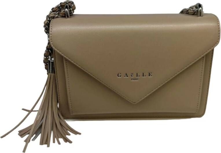 Gaëlle Paris Dames Schoudertas met Klepsluiting Beige Dames